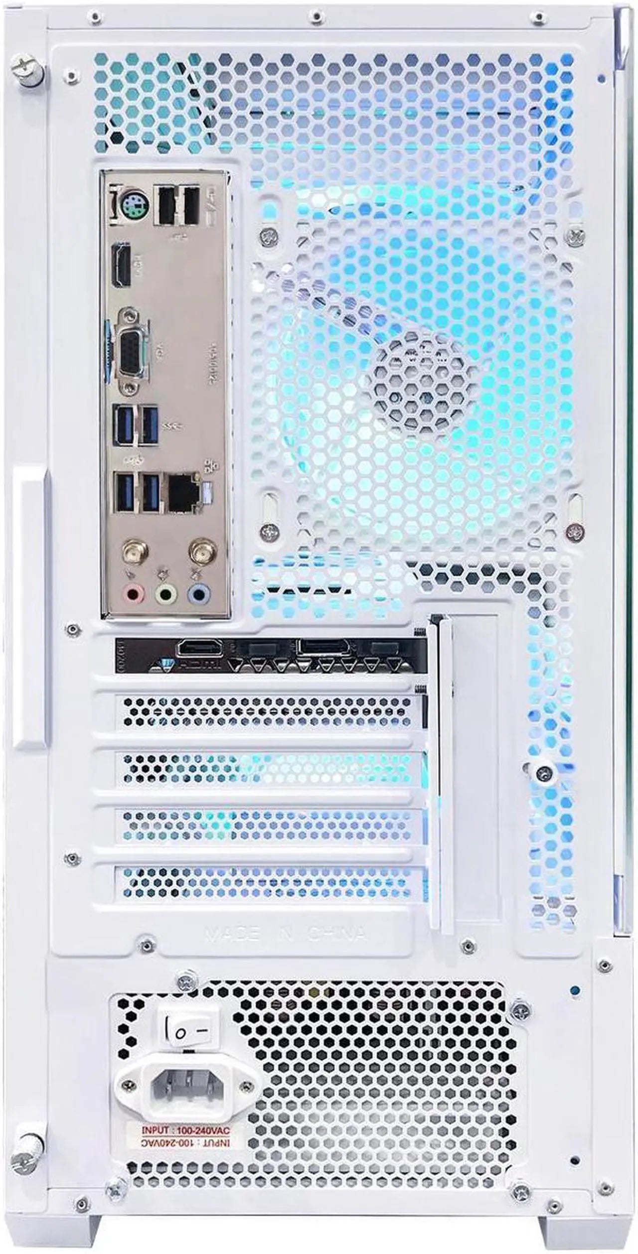 Hoengager Ocean Park Gaming PC Desktop-AMD Ryzen 7 5700X 3.4 GHz 8-Core, 32GB DDR4 RAM,1TB PCI-E SSD, RTX 4060 8G, 360 Liquid-Cooled,RGB Fans, WIFI &Bluetooth ,Win 11 Pro 64bit -White