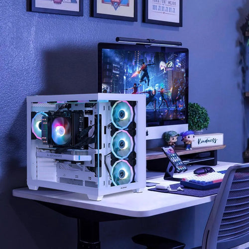MLOONG Gaming PC,AMD Ryzen 5 5500 4.2 GHz, AMD Radeon RX 6600 8GB Desktop Computer, 1TB NVMe SSD, 16GB DDR4 3200MHz, Air Cooled Prebuilt,650W PSU, Windows 11